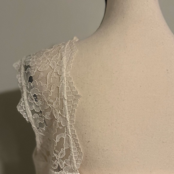 Vintage CALVIN KLEIN  Midi Lace Overlay Sleeveless Empire Women' Dress SZ 12. - Picture 8 of 13